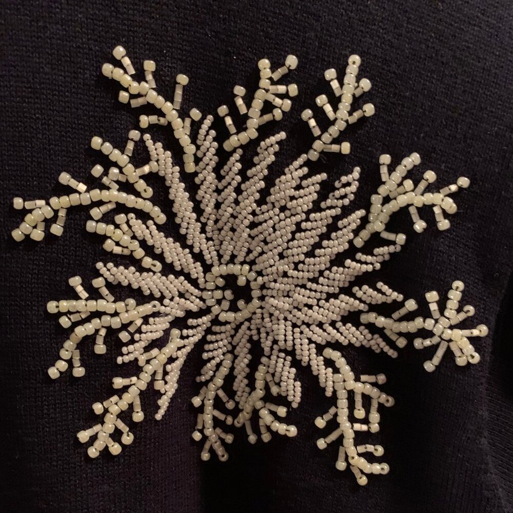 Karen Kane navy blue beaded sweater*HP* - Picture 6 of 12